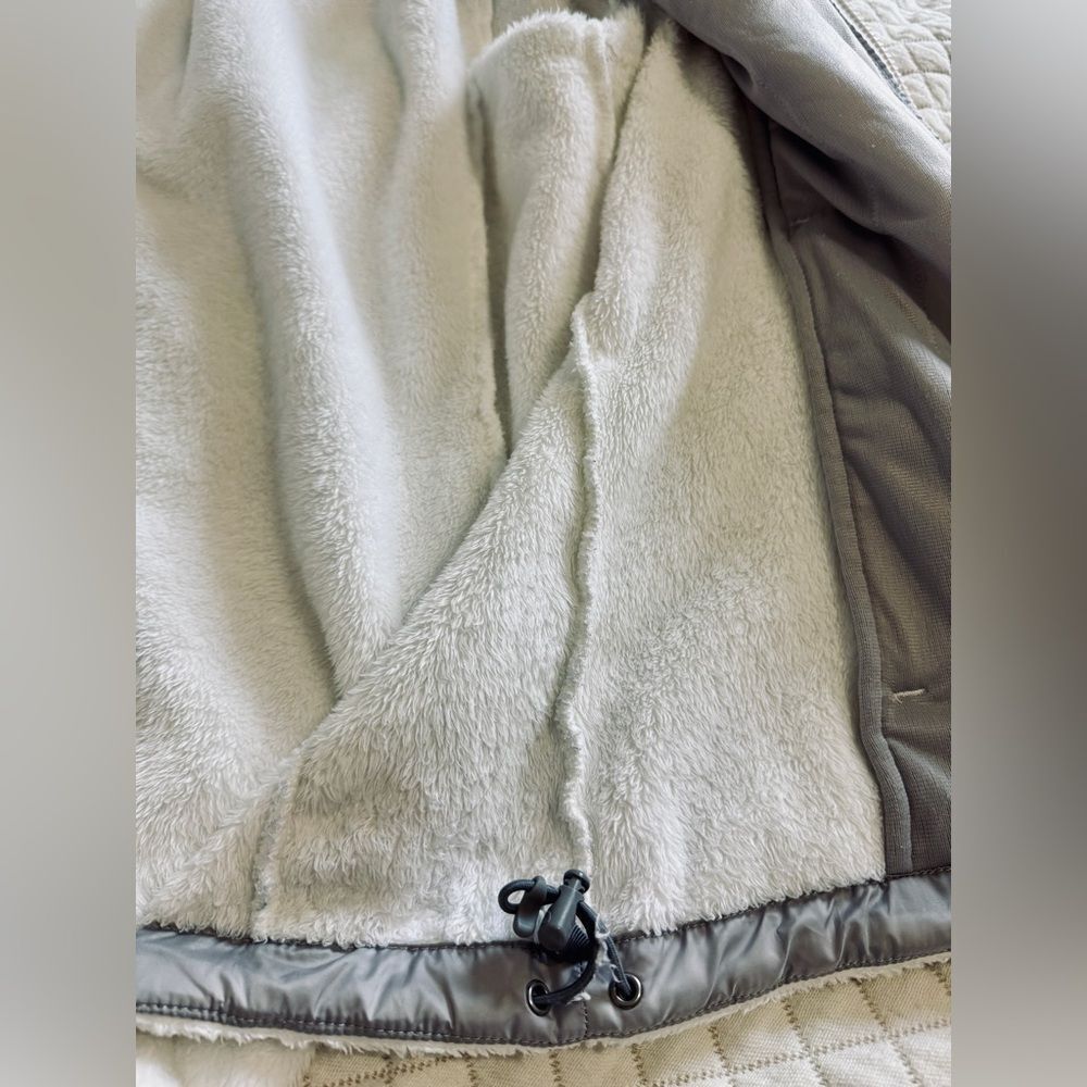 THE NORTH FACE Women's Osito Full Zip Fleece Jacket Light Grey& White Sz.L - Picture 7 of 9
